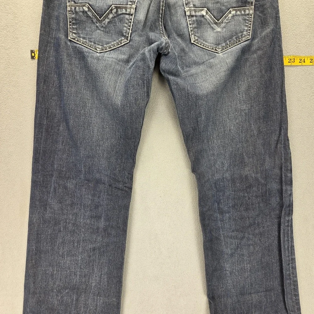 Diesel Jeans Mens 31x32 Blue Larkee Regular Straight Button Fly Dark Wash 0088Z